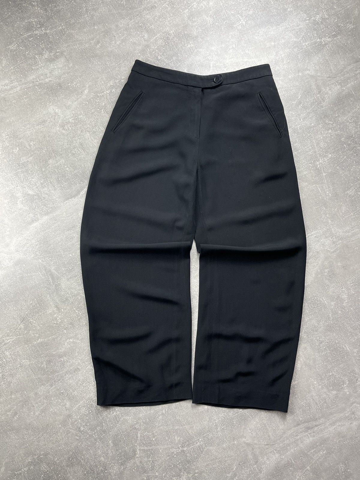 Moschino Cheap and Chic Moschino Wide Leg Cropped Trousers Black Size 34" / US 12 / IT 48 - 2 Thumbnail