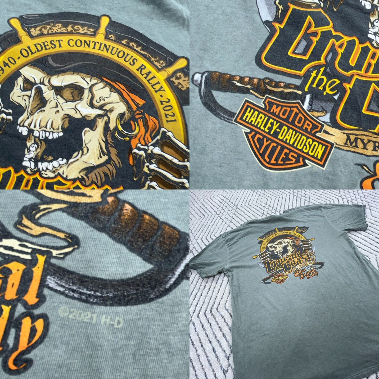 Harley Davidson Harley-Davidson Shirt Men 2XL Green Tee Graphic Print Vintage? No (adjusted for clarity) Size US XXL / EU 58 / 5 - 8 Thumbnail