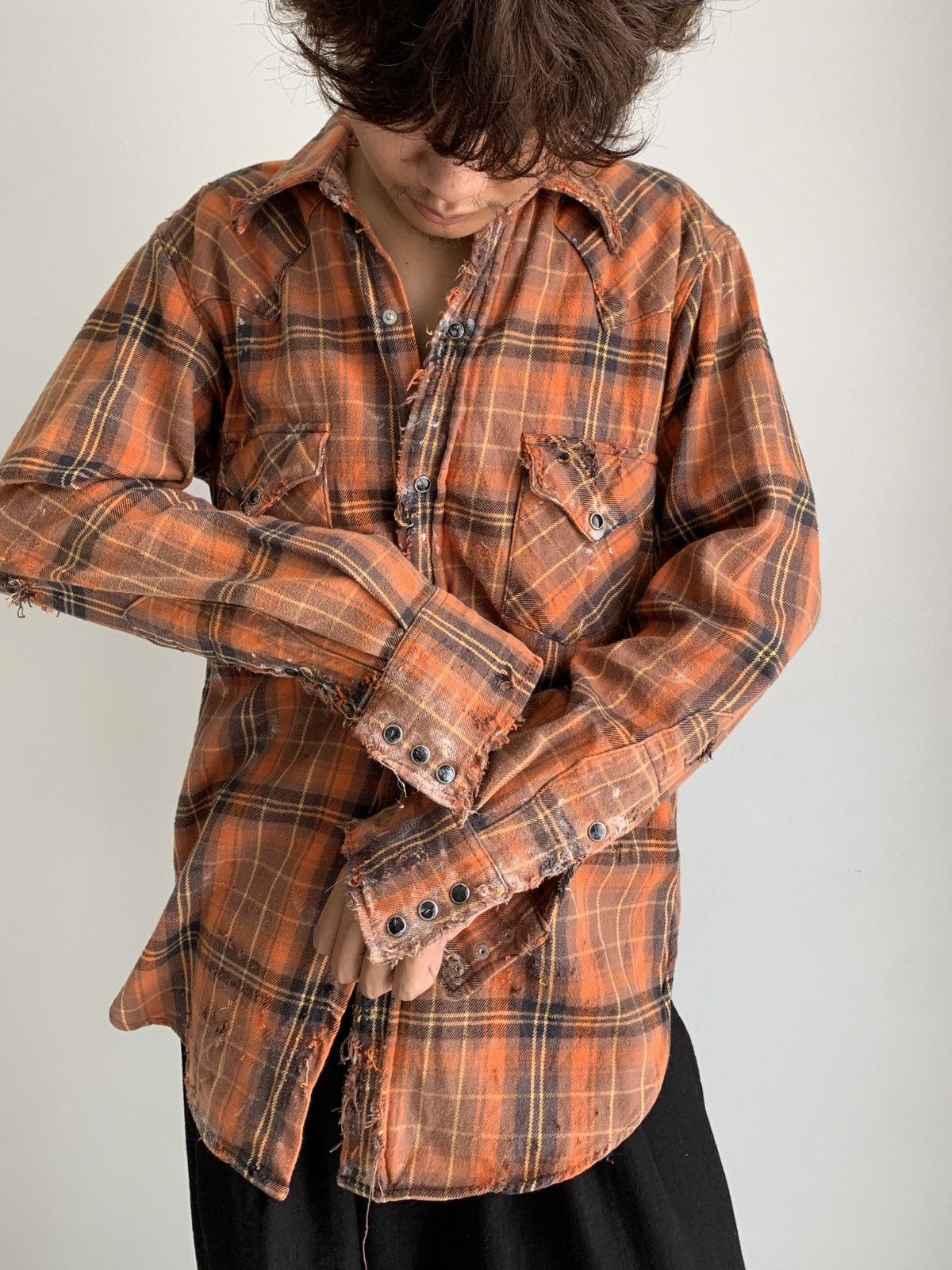 Vintage Sun Faded Vintage Flannel Shirt Distressed Grunge Size US M / EU 48-50 / 2 - 7 Thumbnail
