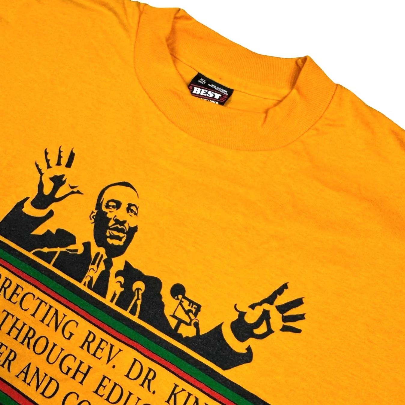 Vintage VTG 1994 MLK Day Martin Luther King Jr. Mens Single Stitch T-Shirt Gold XL Size US XL / EU 56 / 4 - 2 Thumbnail