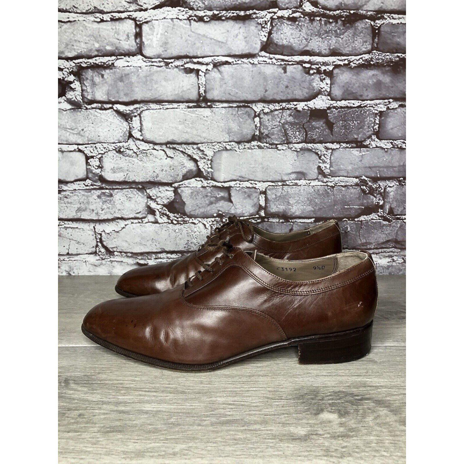 Other Ennesi Gold VTG Brown Leather Derby Lace Up Dress Shoes Men Size US 9.5 / EU 42-43 - 21 Thumbnail