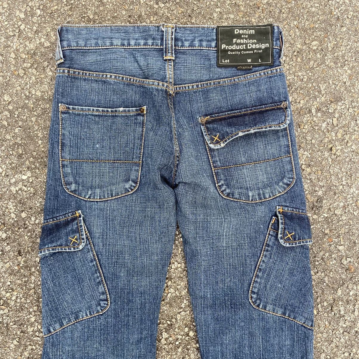 If Six Was Nine Flared Cargo Denim Brappers Boot Cut Jeans Low Rise Size US 28 / EU 44 - 12 Thumbnail