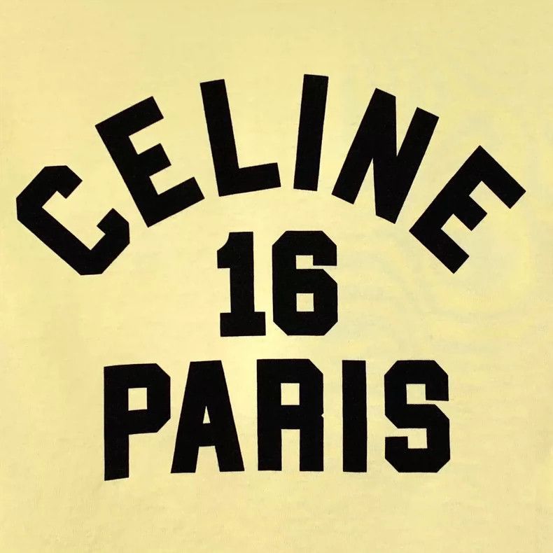 Celine Celine Yellow Logo Cotton Short Sleeve TShirt Size S / US 4 / IT 40 - 4 Thumbnail