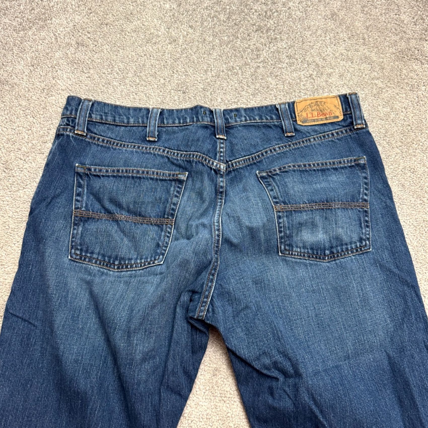 Vintage L.L. Bean Jeans Mens 38x30 Denim Straight Classic Fit Blue Medium Wash 5-Pocket Cotton Denim Jeans Size US 38 / EU 54 - 4 Thumbnail