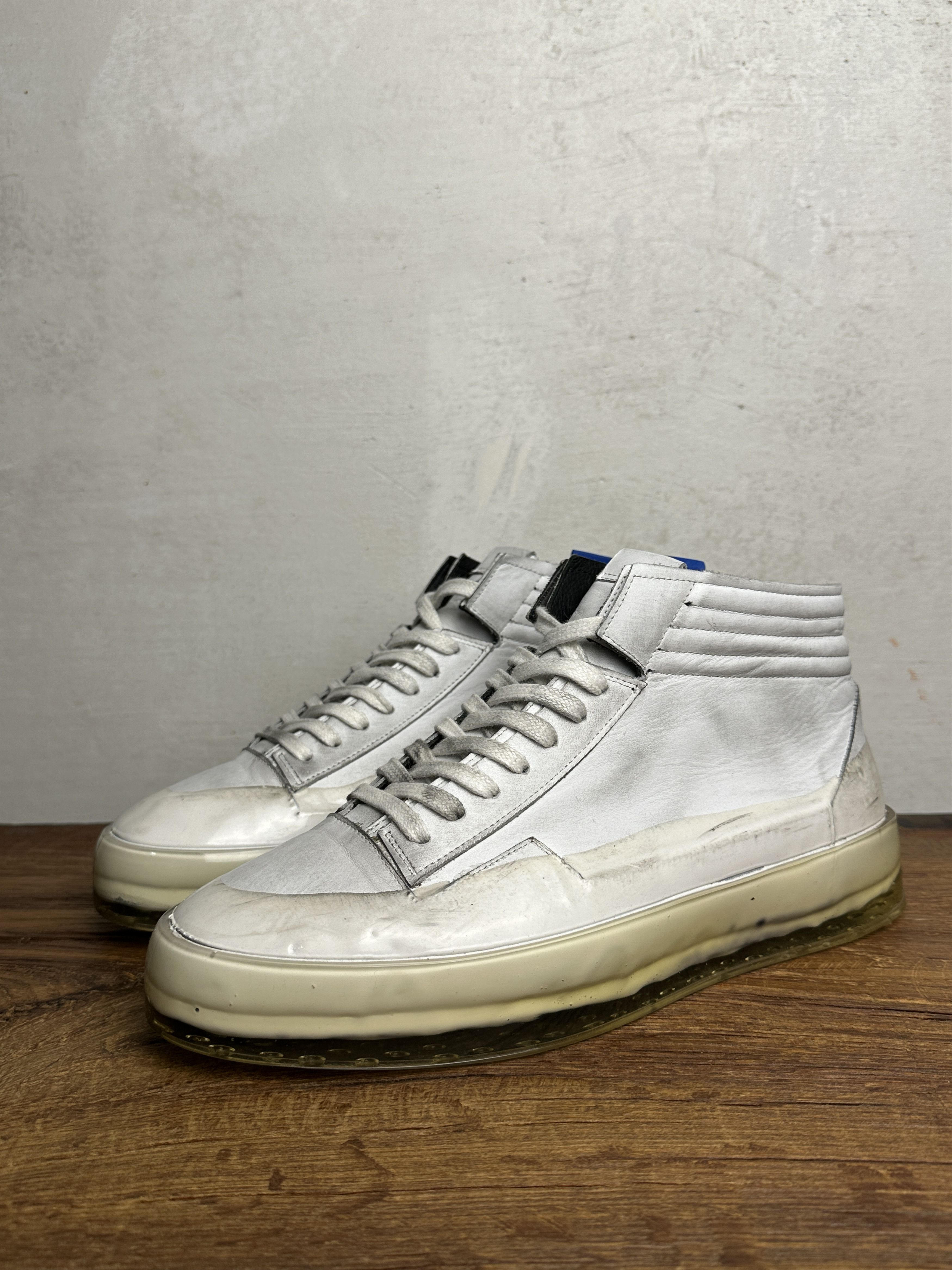 RBRSL RBRSL Rubber Soul White Distressed Sneakers Size US 10 / EU 43 - 1 Thumbnail