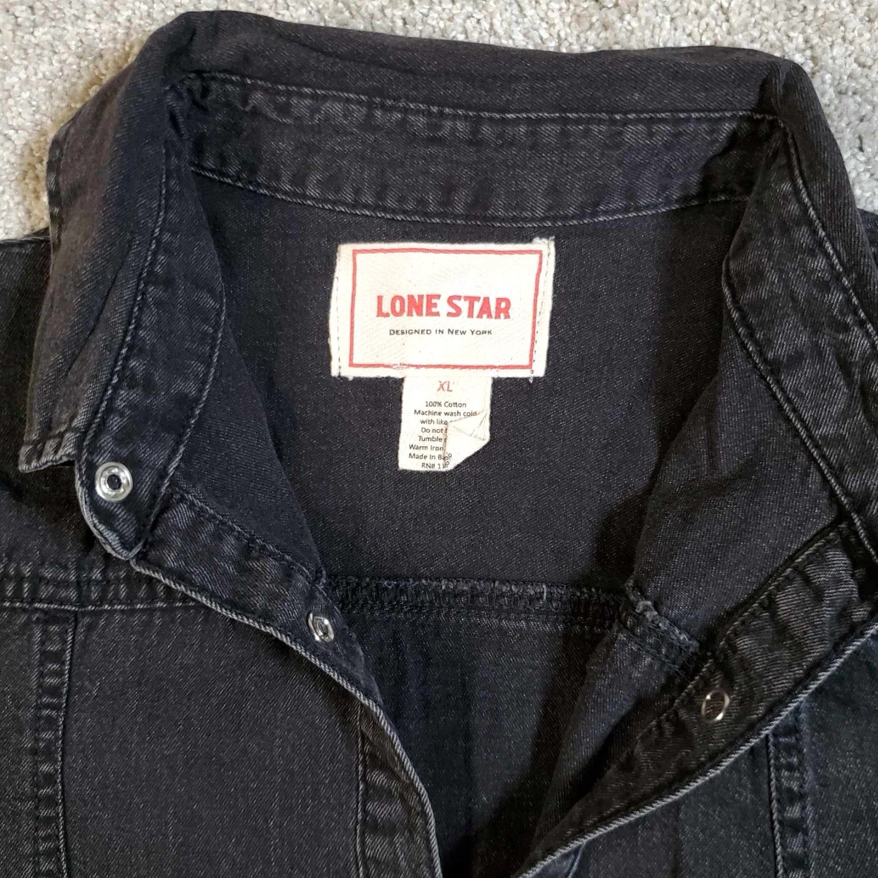 Denime Lonestar Jacket Womens XL Black Denim Trucker Western Casual Cowgirl Farm Size M / US 6-8 / IT 42-44 - 2 Thumbnail