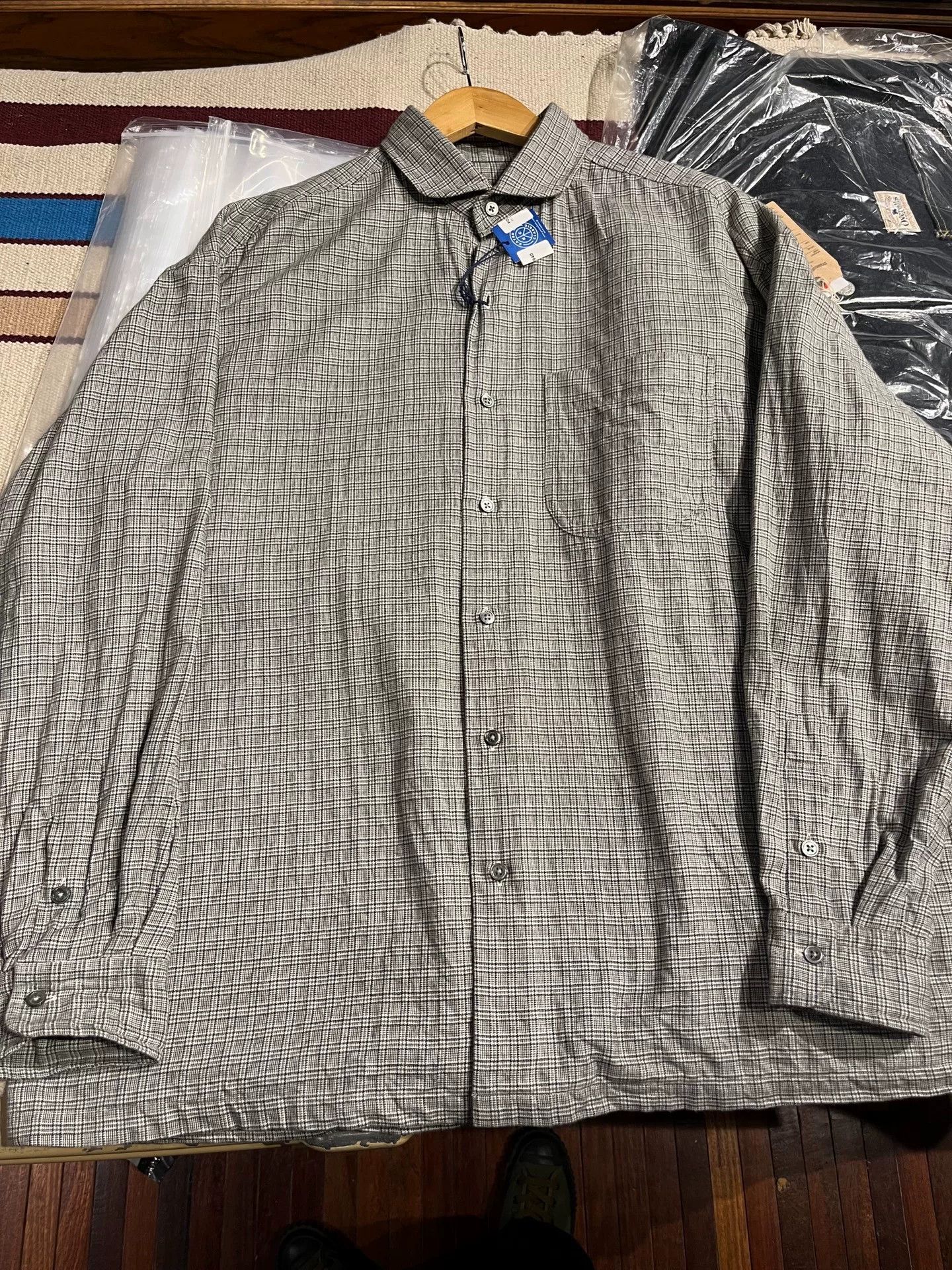 Cashmere Cotton Gold Check Shirt
