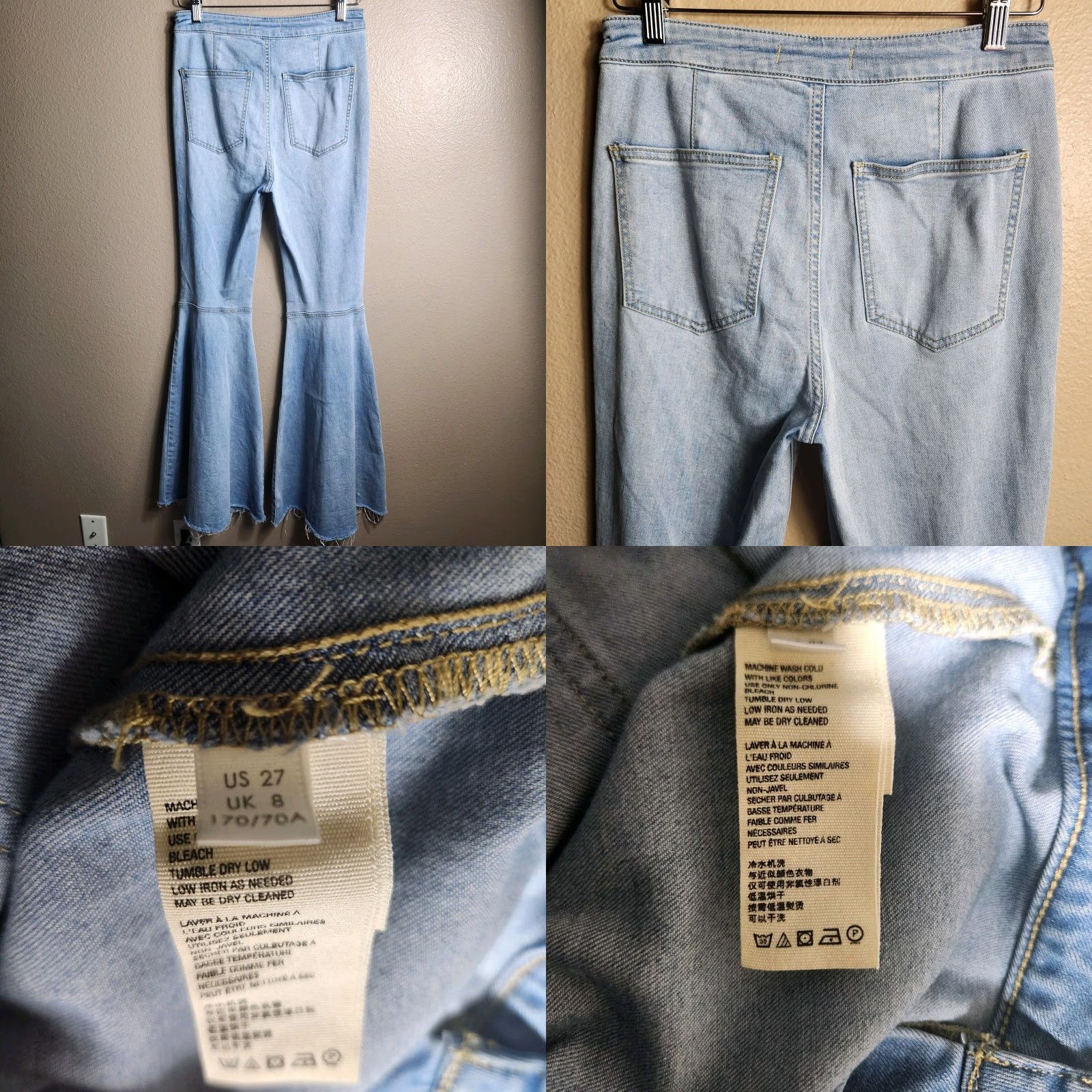 Free People VINTAGE Free People We The Free Womens |27| Just Float On Flare Light Wash Jeans Shirt? Size 27" / US 4 / IT 40 - 8 Thumbnail