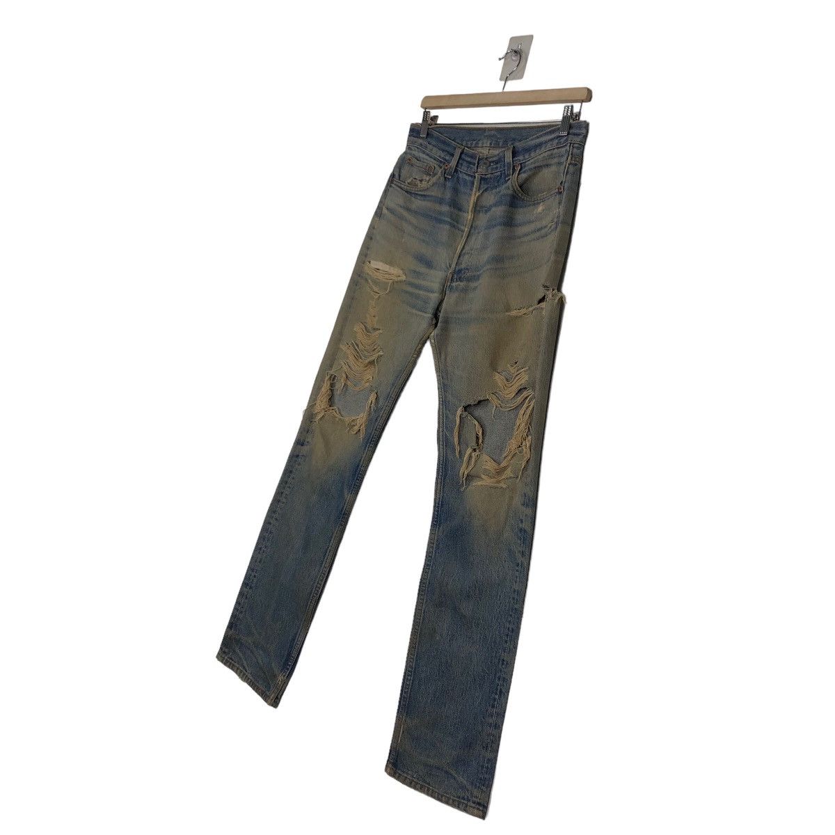 Levi's 🔥VINTAGE LEVI’S 552 BUTTON USA DISTRESSED DESIGN RUSTY Size US 30 / EU 46 - 2 Thumbnail