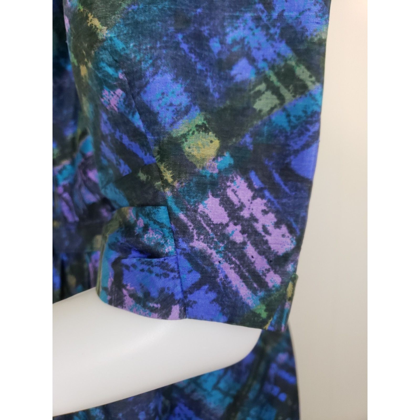 Other Vtg Career Dress Sz 16 Volump Belted Brutalist Peacock Blue Size M / US 6-8 / IT 42-44 - 12 Thumbnail