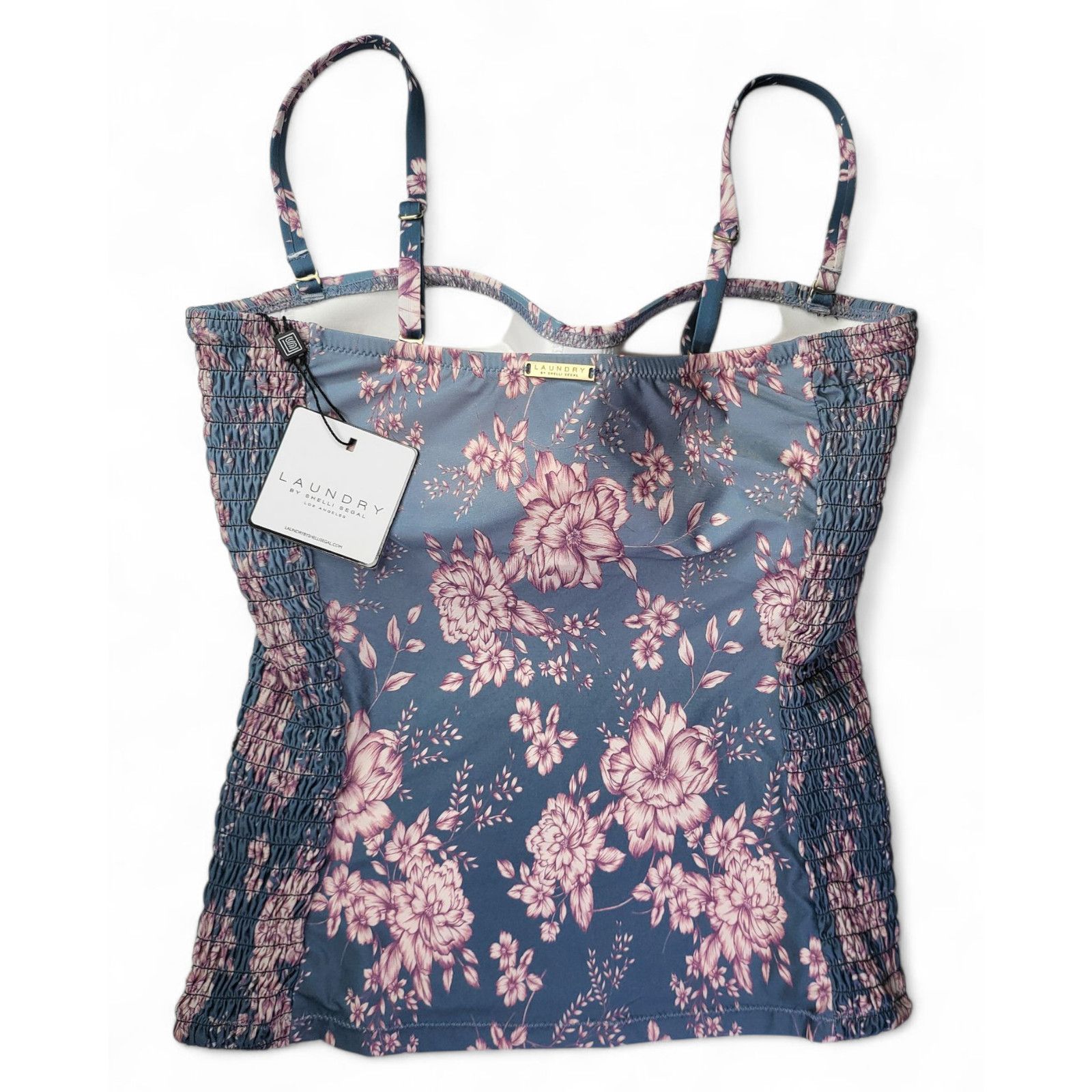 Laundry by Shelli Segal NWT Laundry Vintage Floral Ruched Corset Swim Top French MD Size M / US 6-8 / IT 42-44 - 7 Thumbnail