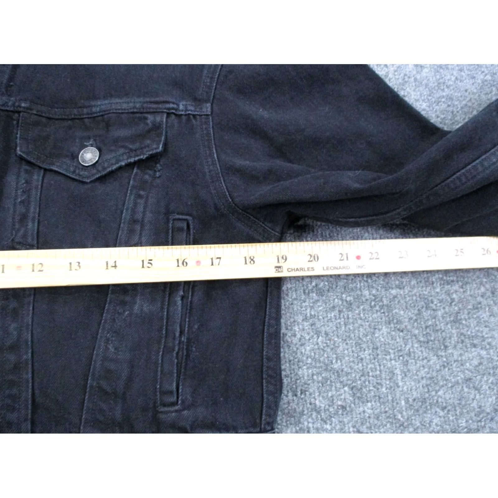 Agolde AGOLDE Jacket Womens M Black Charli Denim Trucker Workwear Outdoor Cropped Shirt Size 28" / US 6 / IT 42 - 4 Thumbnail