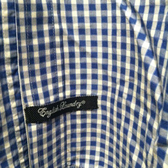 English Laundry ENGLISH LAUNDRY MENS BLUE 100%COTTON CASUAL SHIRT 17.5/34-35 Size US XL / EU 56 / 4 - 10 Thumbnail