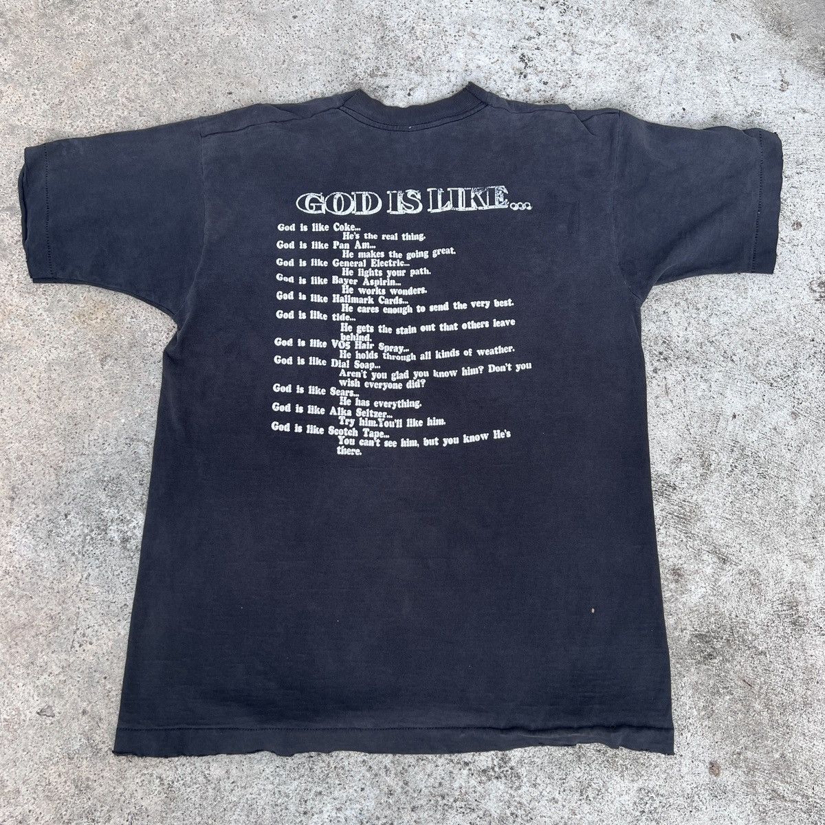 Vintage Vintage 90s ISN'T GOD THE GREATEST JESUS Tee Thrashed Faded Size US L / EU 52-54 / 3 - 17 Thumbnail
