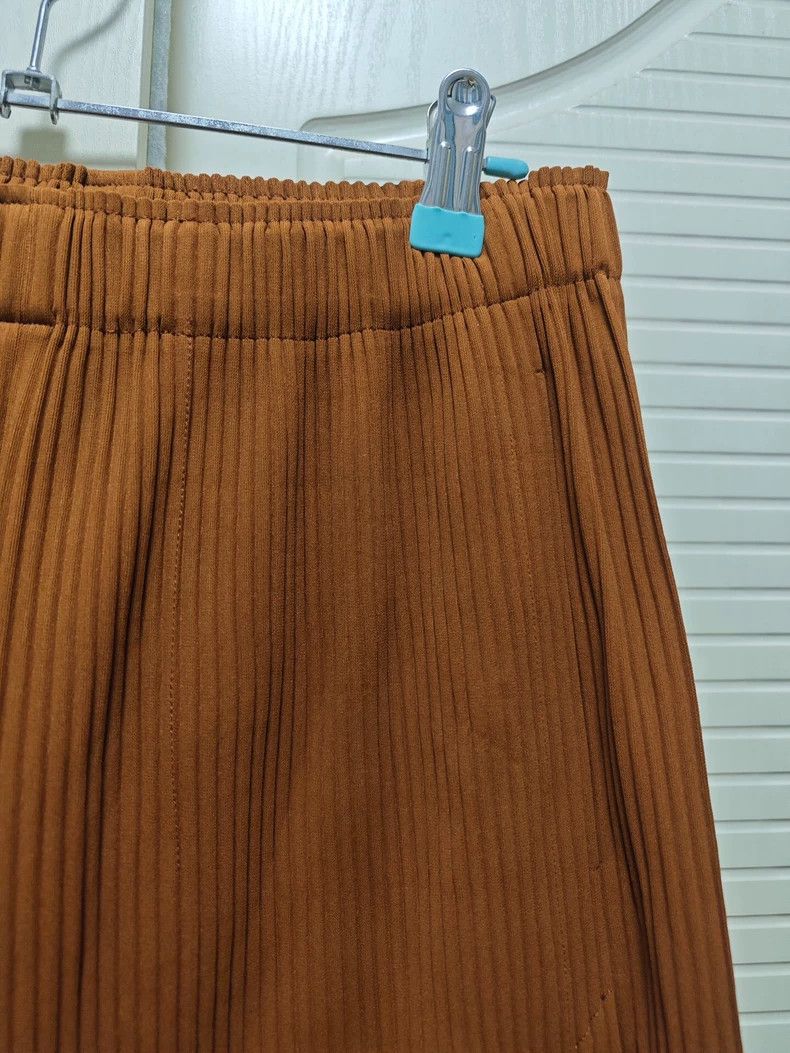 Issey Miyake Issey Miyake size:one size Orange pleated wide-leg pants Size 23" - 3 Thumbnail
