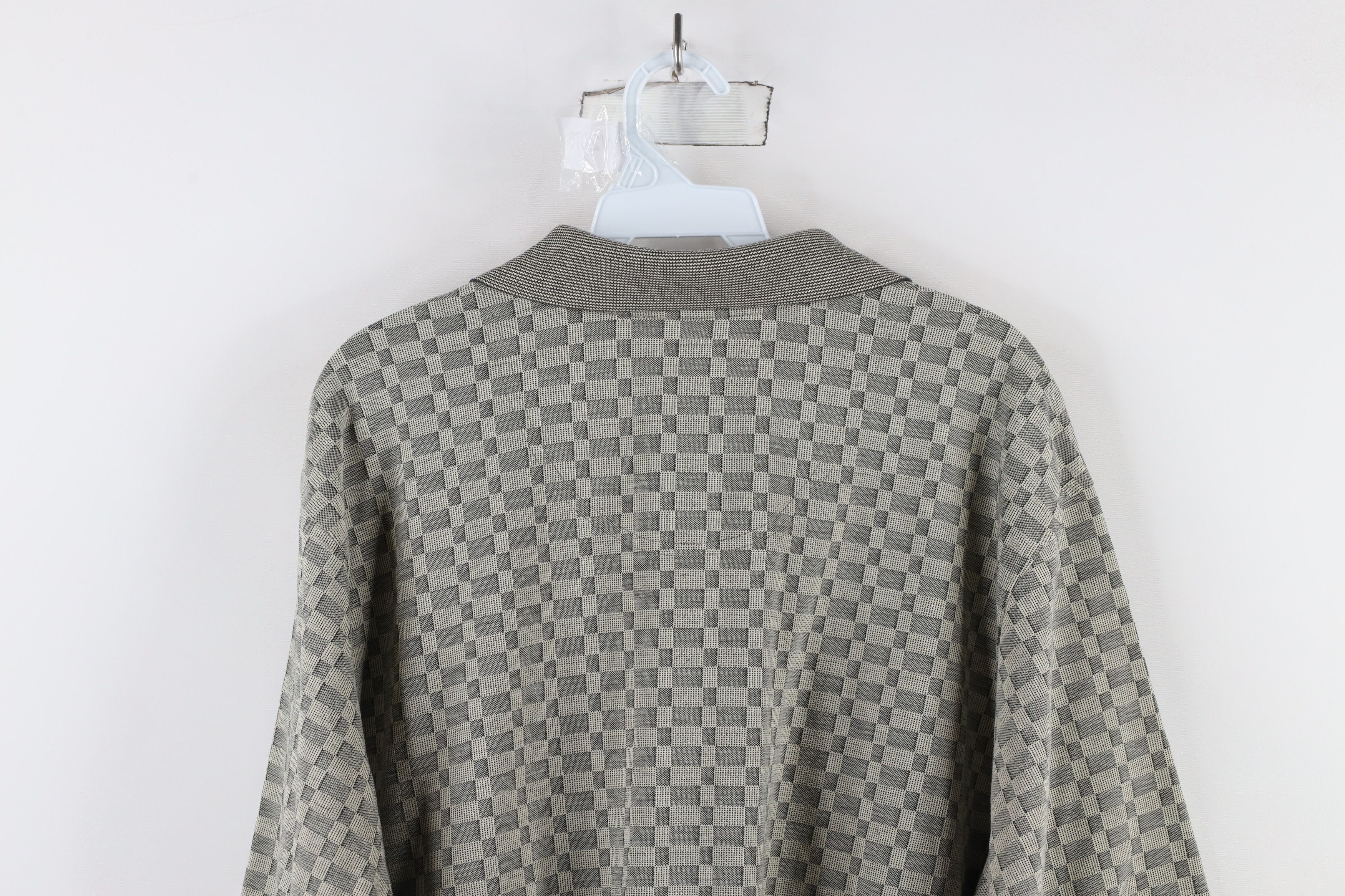 Vintage Vintage 90s Streetwear Checkered Knit Pullover Polo Shirt Size US XL / EU 56 / 4 - 12 Thumbnail
