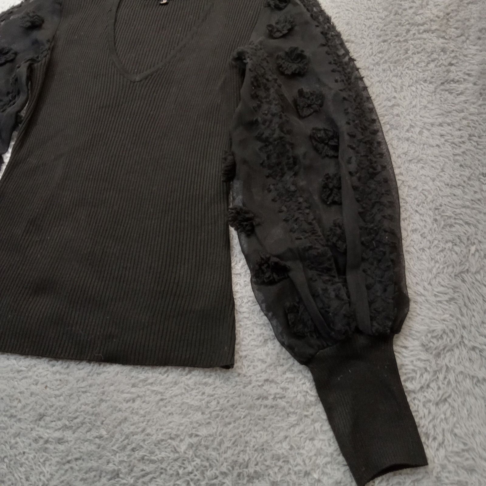 Almost Famous Almost Famous Sweater M Women's Sheer Sleeve Black Size M / US 6-8 / IT 42-44 - 4 Thumbnail