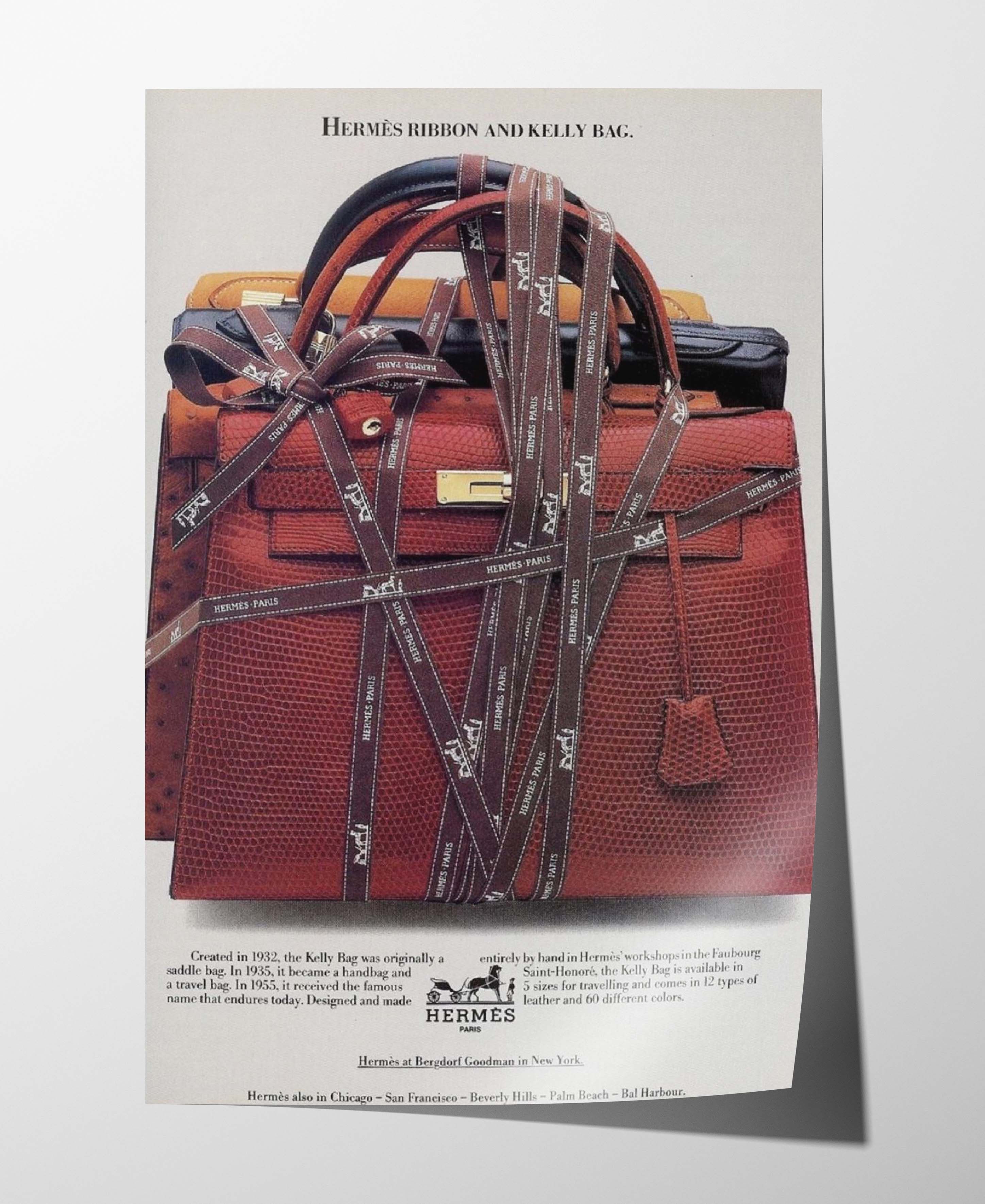 Hermes 90s Hermes Birkin Bag Art Poster Gift Vintage Archive Size ONE SIZE - 1 Thumbnail