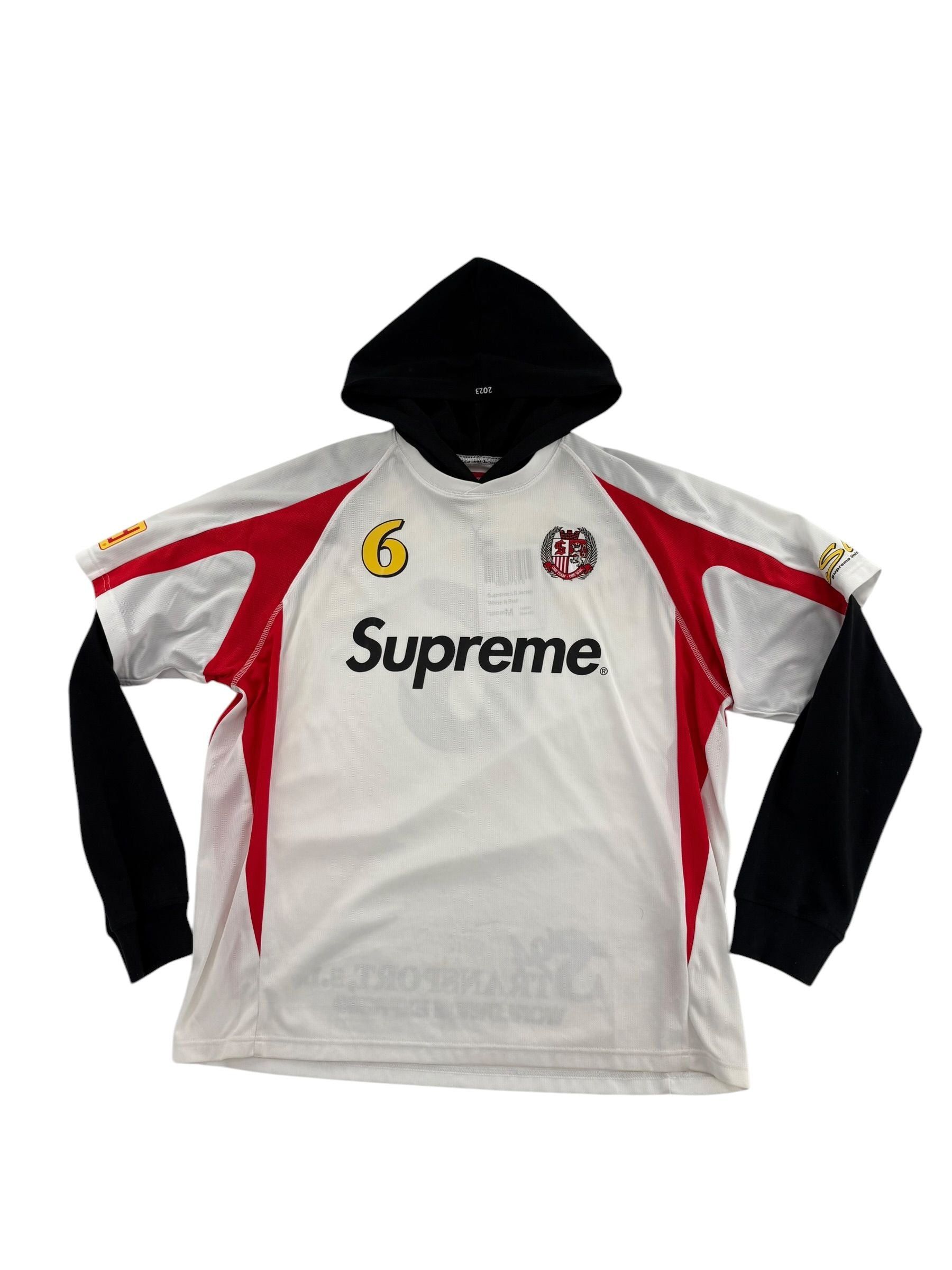 Supreme Hooded Soccer Jersey White Size US M / EU 48-50 / 2 - 1 Thumbnail