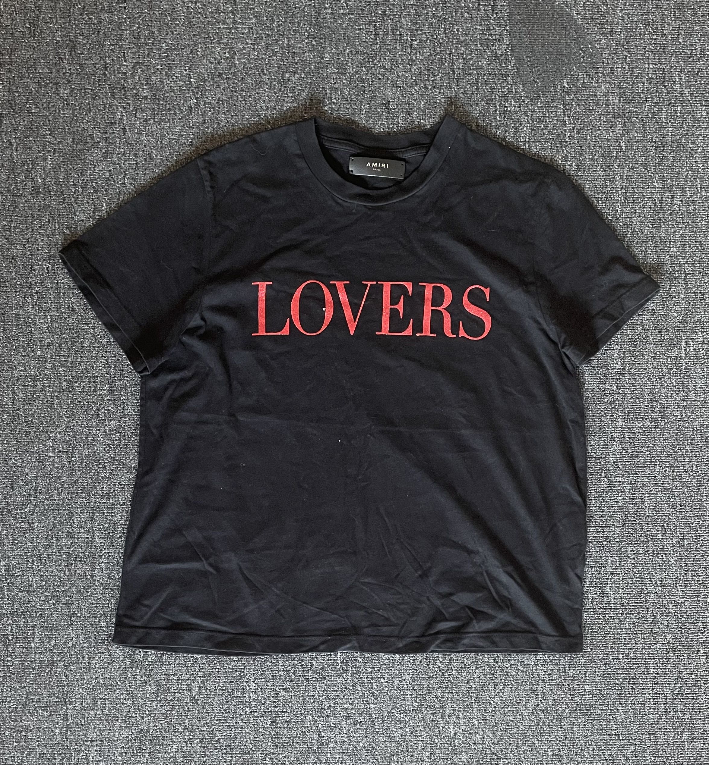 Image of Amiri Love T-Shirt Unisex Size S in Black, Men's