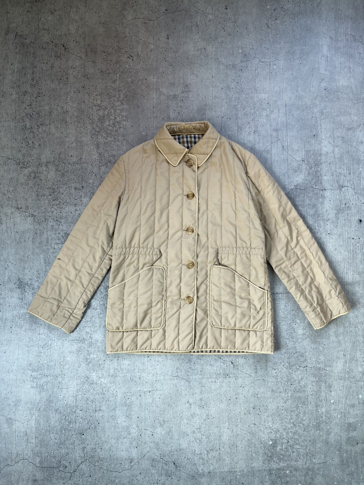 Aquascutum × Vintage 🔥 VTG 🔥 Aquascutum Quilted York Club Checkered Jacket Size US L / EU 52-54 / 3 - 1 Thumbnail
