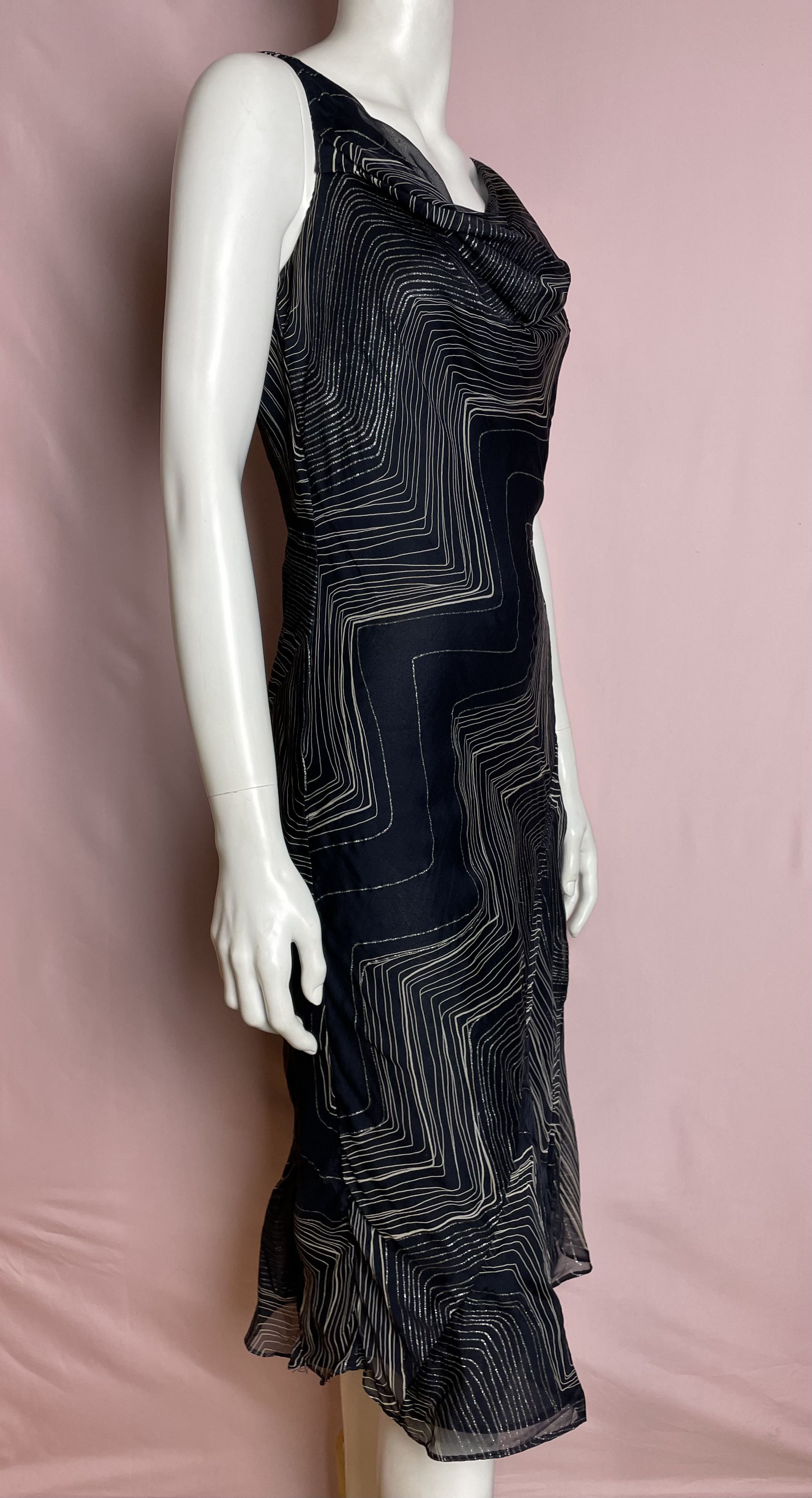 Other Ronit Zilkha London Silk Dress Sleeveless Abstract UK 14 Size L / US 10 / IT 46 - 4 Thumbnail
