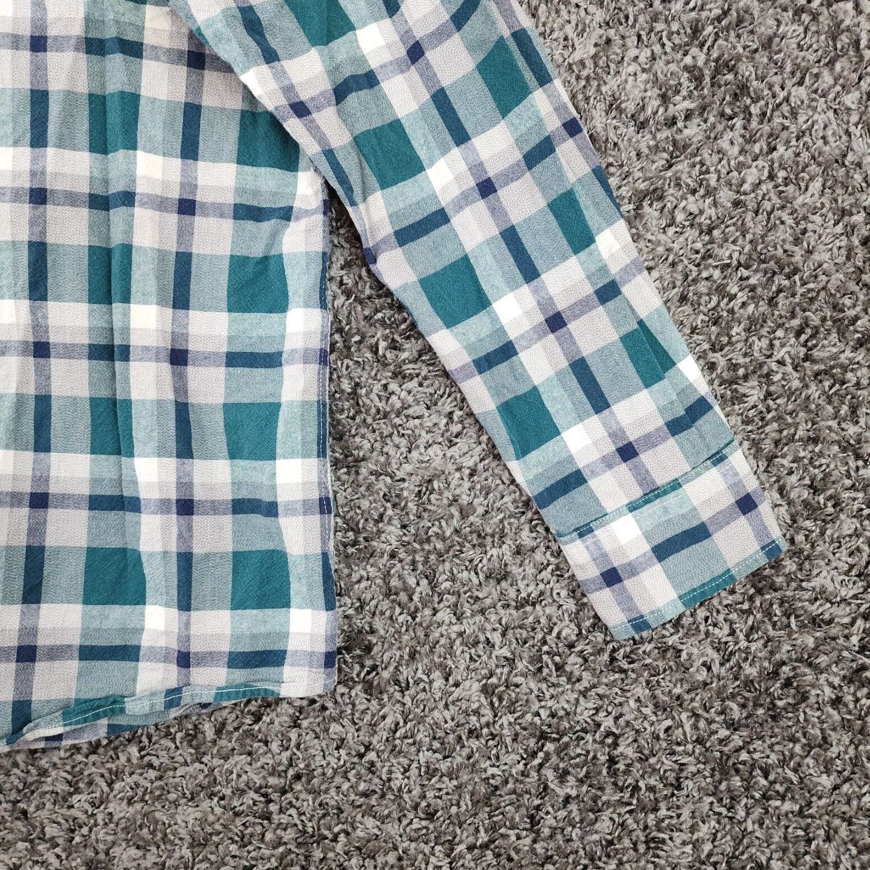 Vintage Sonoma Mens Modern Fit Plaid Button Up Long Sleeve Green Gray XL Size US XL / EU 56 / 4 - 2 Thumbnail