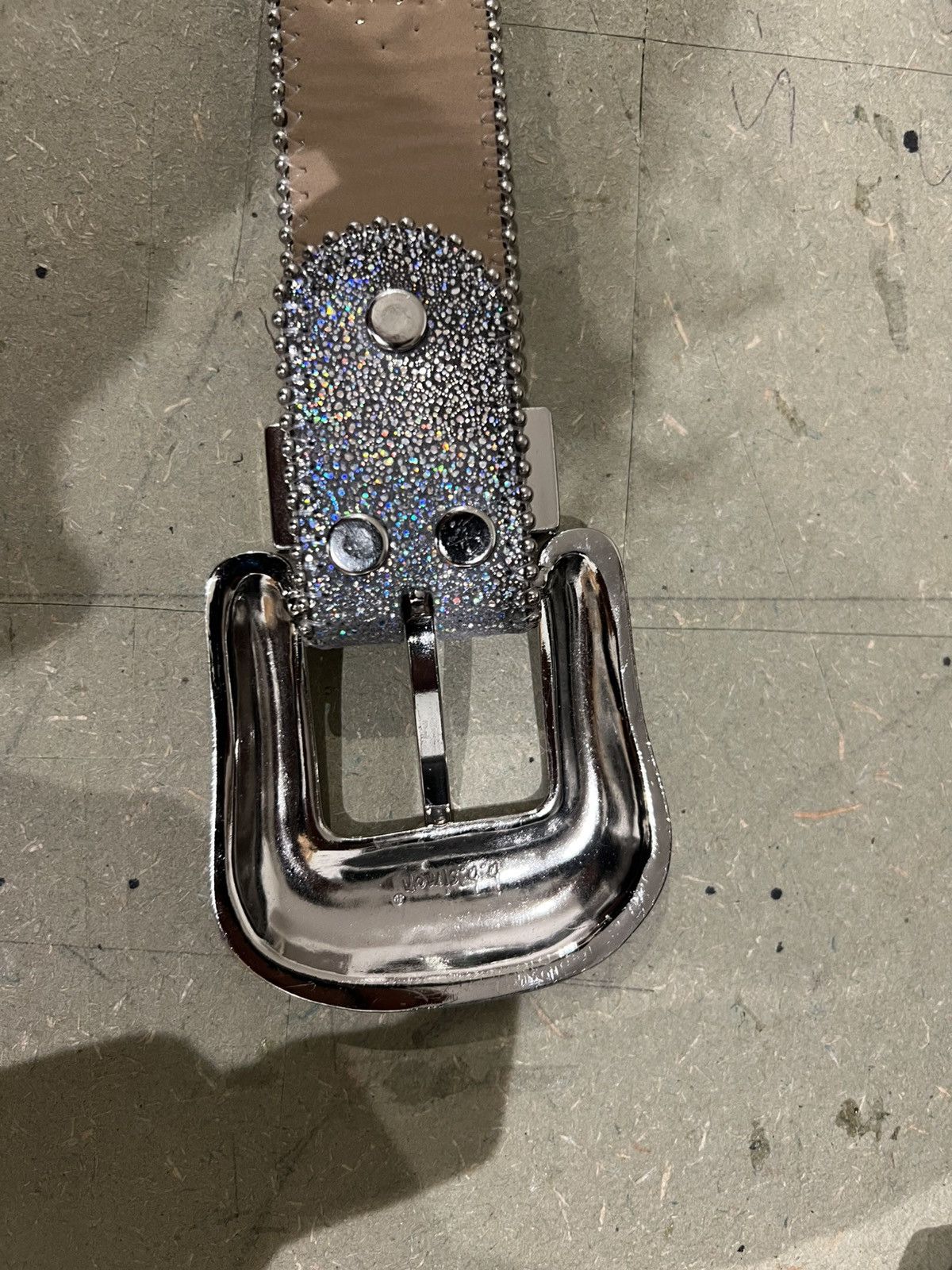 B.B. Simon Bb Simmons belt silver leather belt Size ONE SIZE - 7 Thumbnail