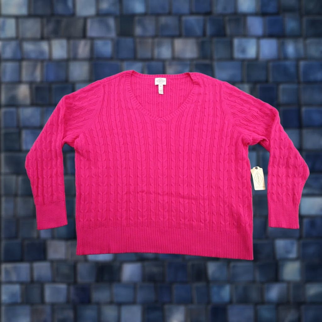 Vintage St. John's Bay Sweater Pullover Womens Pink Cable Knit 3X Plus Size Winter Fall Spring Body Knit Regular Wom en Girls Mens Size XXL / US 16-18 / IT 52-54 - 1 Thumbnail