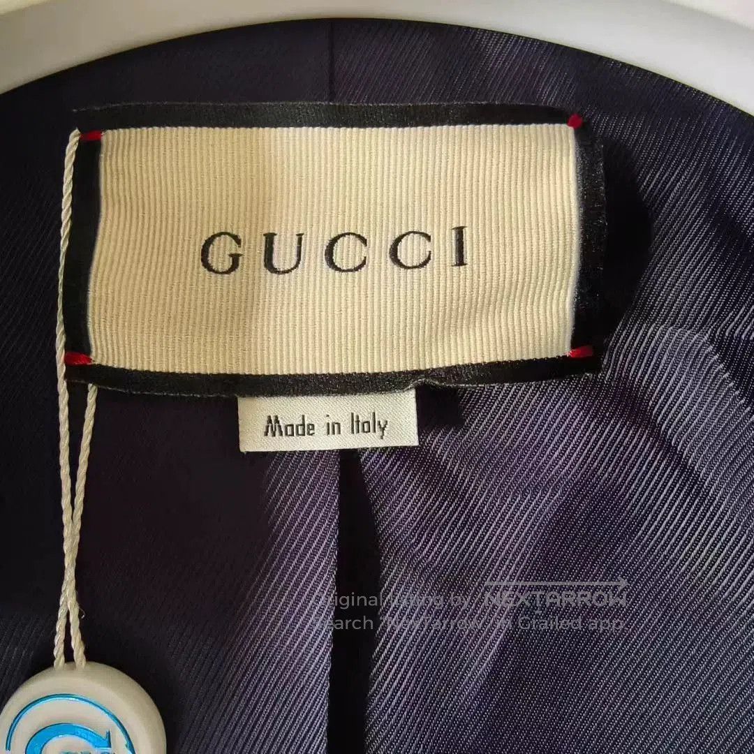 Gucci Gucci Deep Blue All-Over Print Single-Button Blazer. Size XS / US 0-2 / IT 36-38 - 3 Thumbnail