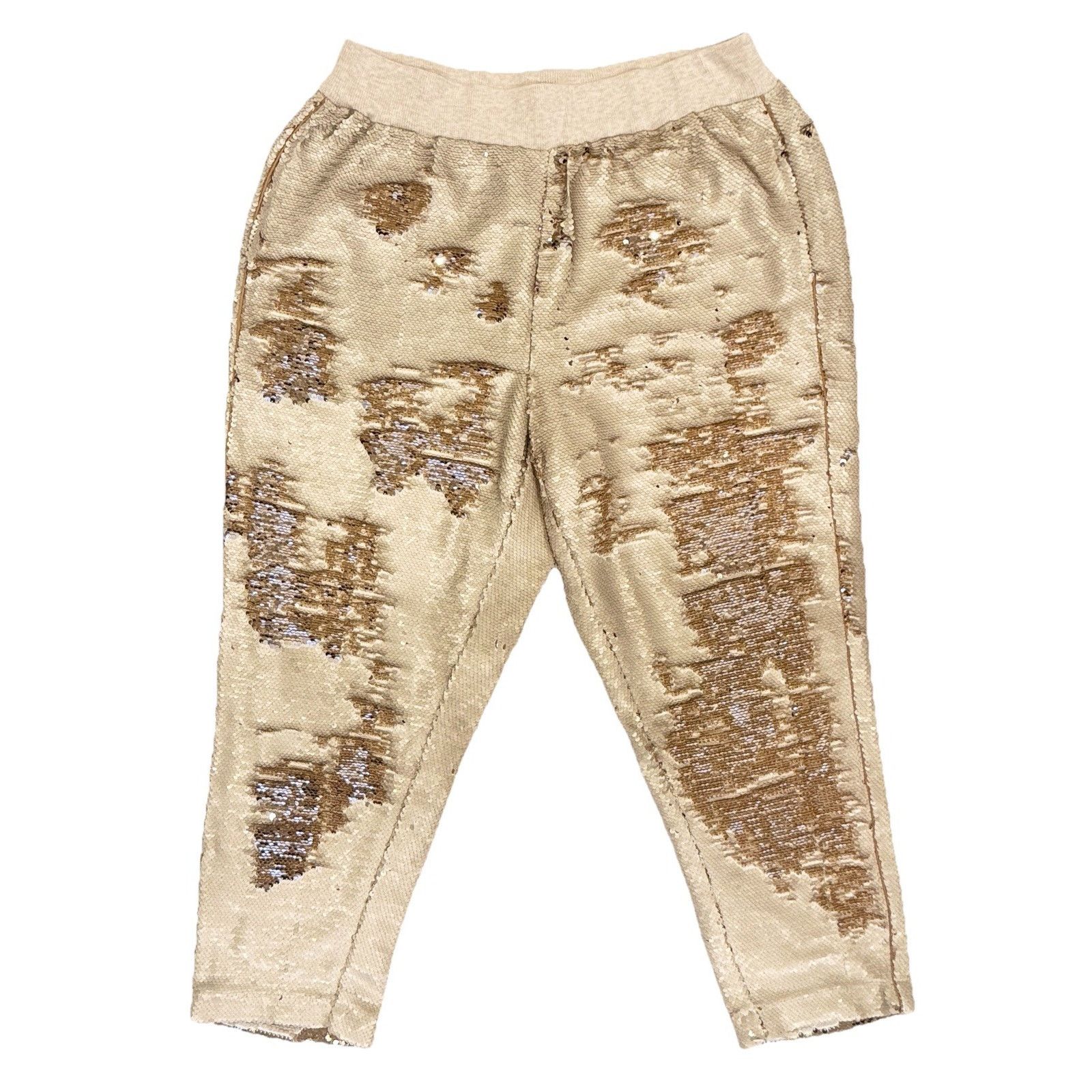 Anthropologie Anthropologie Women’s Gold Fish Scale Joggers in Size LP Size 32" / US 10 / IT 46 - 2 Thumbnail
