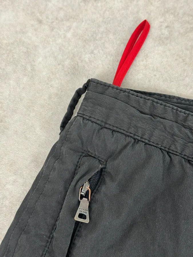 Prada 2000s Prada Black Linea Rossa Nylon Zip Pants Size US 39 - 9 Thumbnail