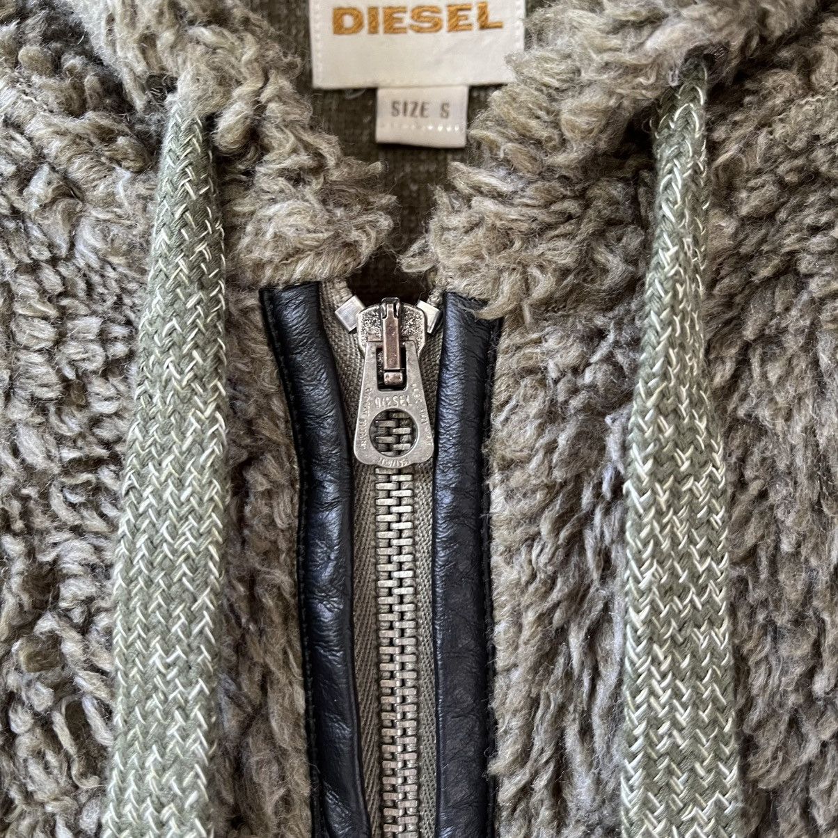 Diesel Diesel Made in Italy Fuzzy Boa Hoodie Olive Green Y2K Size US S / EU 44-46 / 1 - 11 Thumbnail