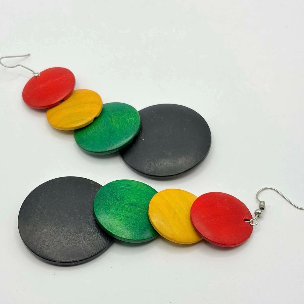Other Red & Green Circular Drop Earrings Size ONE SIZE - 4 Thumbnail