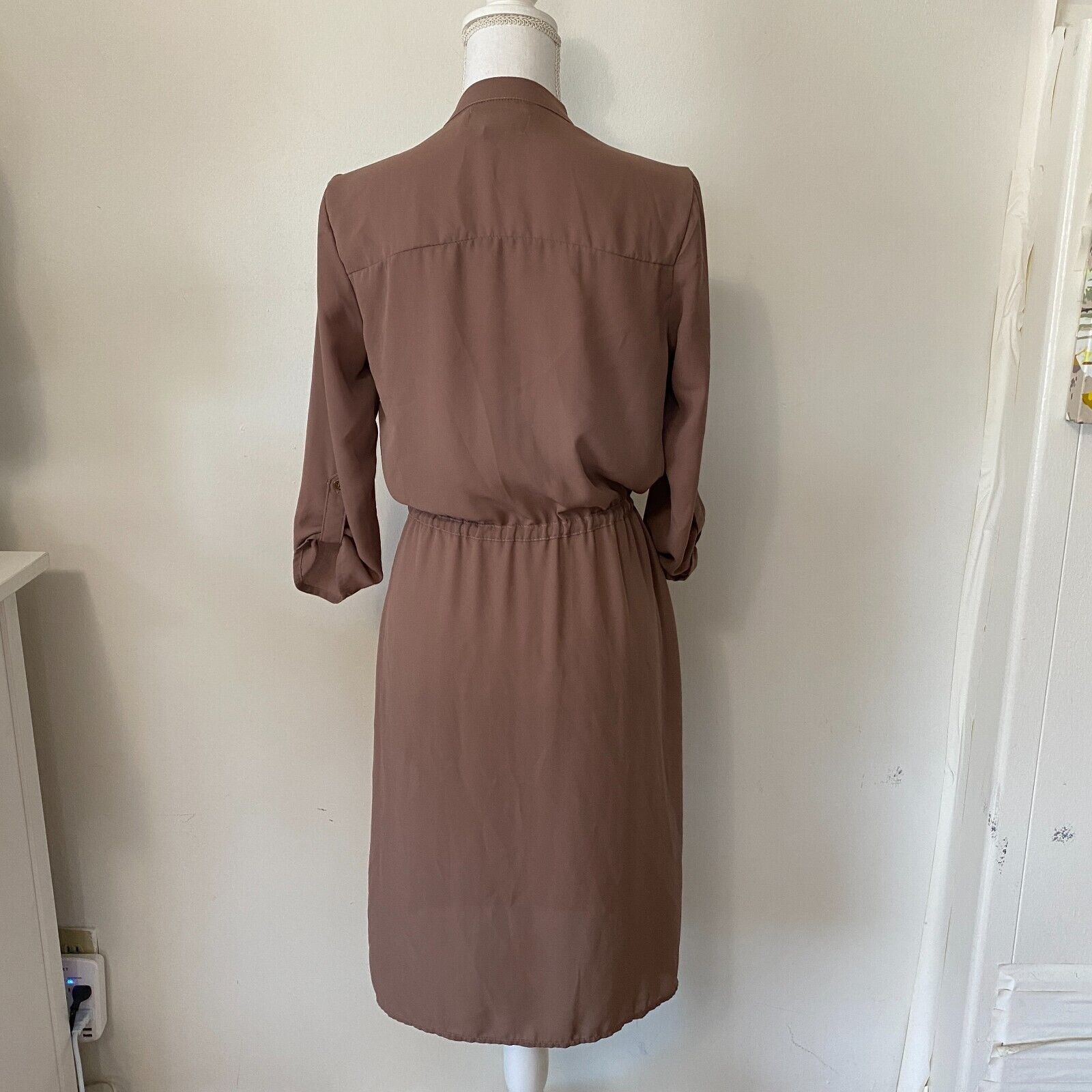 Other Spoon Utility Cinch Waist Tab Sleeve Shirtdress Front Zip S Size S / US 4 / IT 40 - 2 Thumbnail