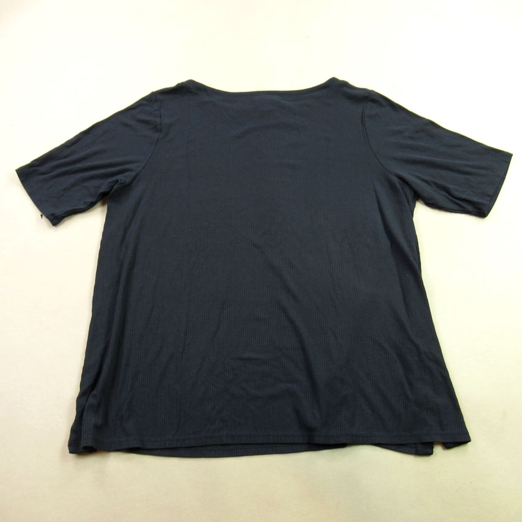 J. Jill J Jill Shirt Womens XL Blue Short Sleeve Casual Crew Neck Lightweight Size XL / US 12-14 / IT 48-50 - 6 Thumbnail