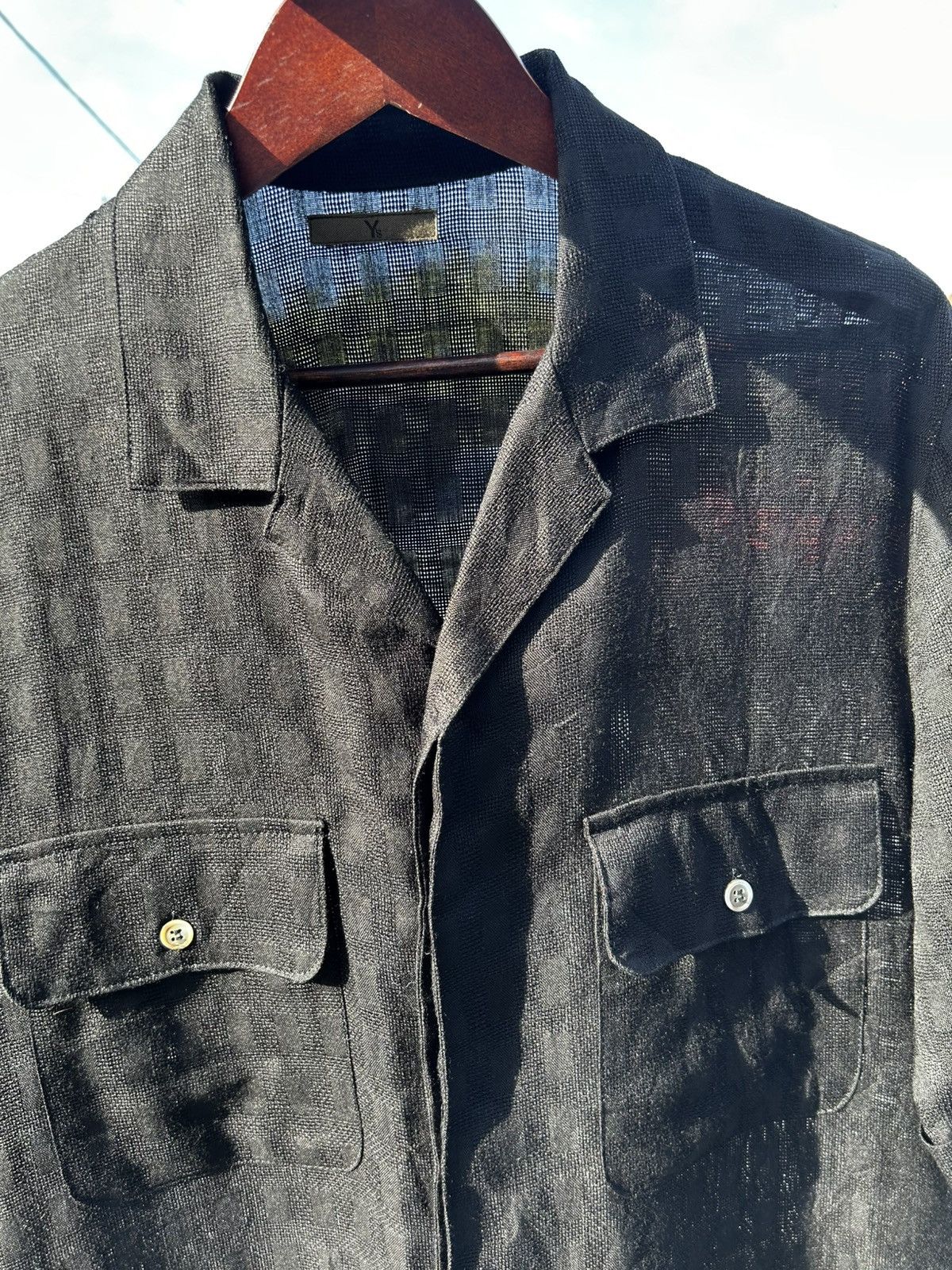 Yohji Yamamoto Y’s Mesh Hemp Shirt Size US L / EU 52-54 / 3 - 3 Thumbnail