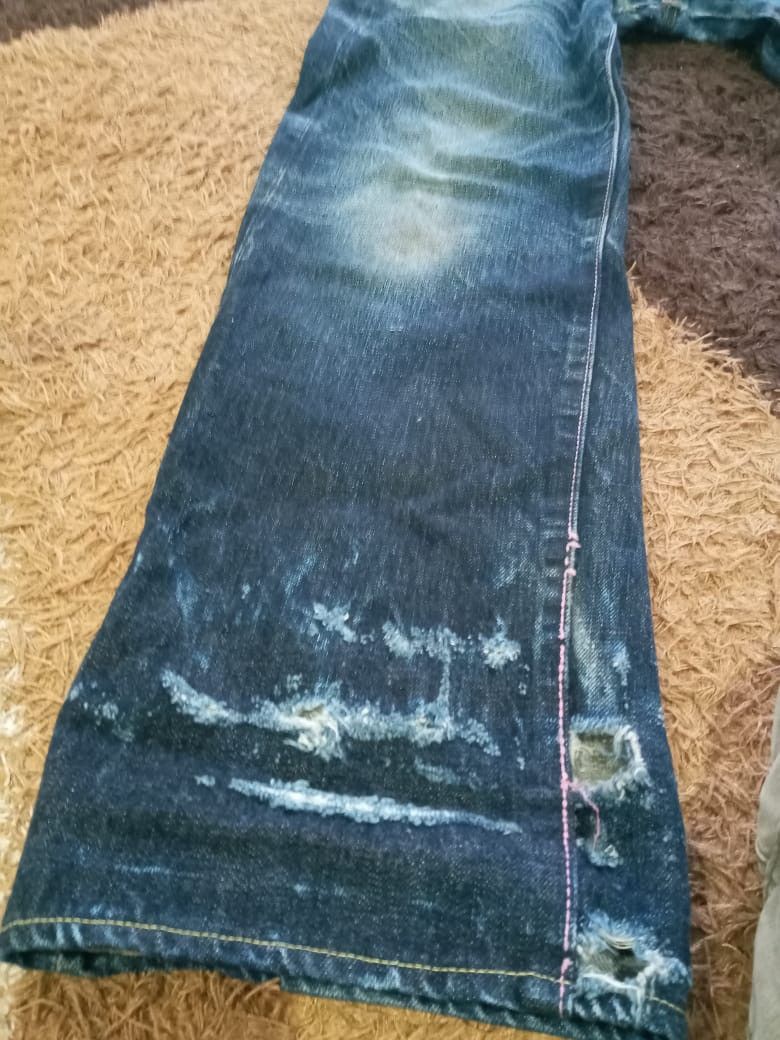 Japanese Brand × Momotaro Jeans × Vintage Vintage Distress Momotaro selvadge Jeans Size US 31 - 10 Thumbnail