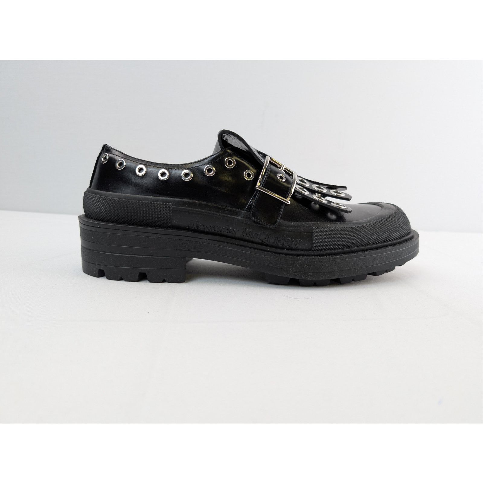Alexander McQueen o1rshd1 Monk Strap Boxcar Hardware Shoe Tread Boots in Black Size US 11 / EU 44 - 4 Thumbnail