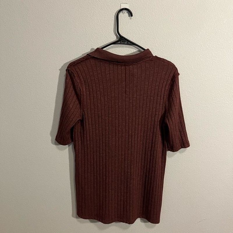 Free People Free People Short Sleeve Mahogany Collared Tunic - XS Size XS / US 0-2 / IT 36-38 - 3 Thumbnail