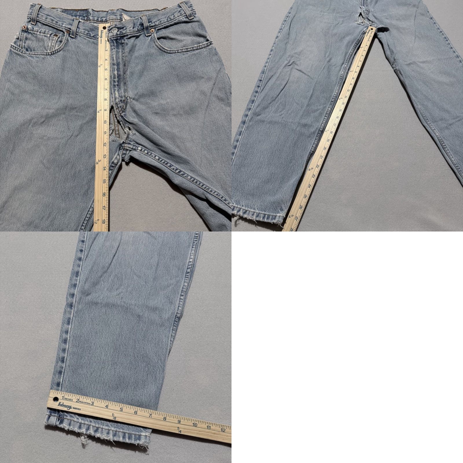 Levi's Levi's 560 Jeans Men Blue Denim Loose Fit Straight Zip Fly 36x30 Regular Inseam 28in Distressed Size US 36 / EU 52 - 9 Thumbnail