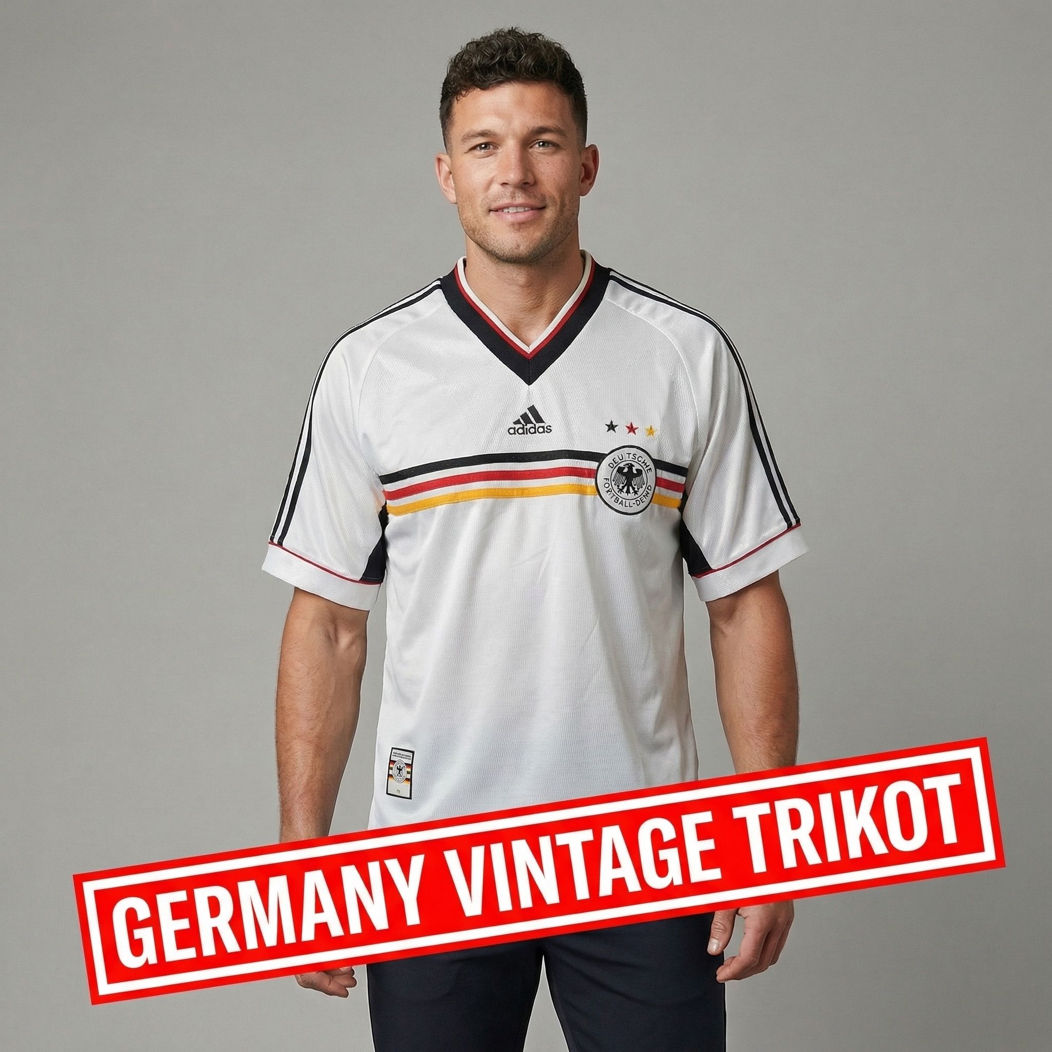 Adidas Original 1998/1999 Germany National Team Home Shirt Size US L / EU 52-54 / 3 - 1 Thumbnail