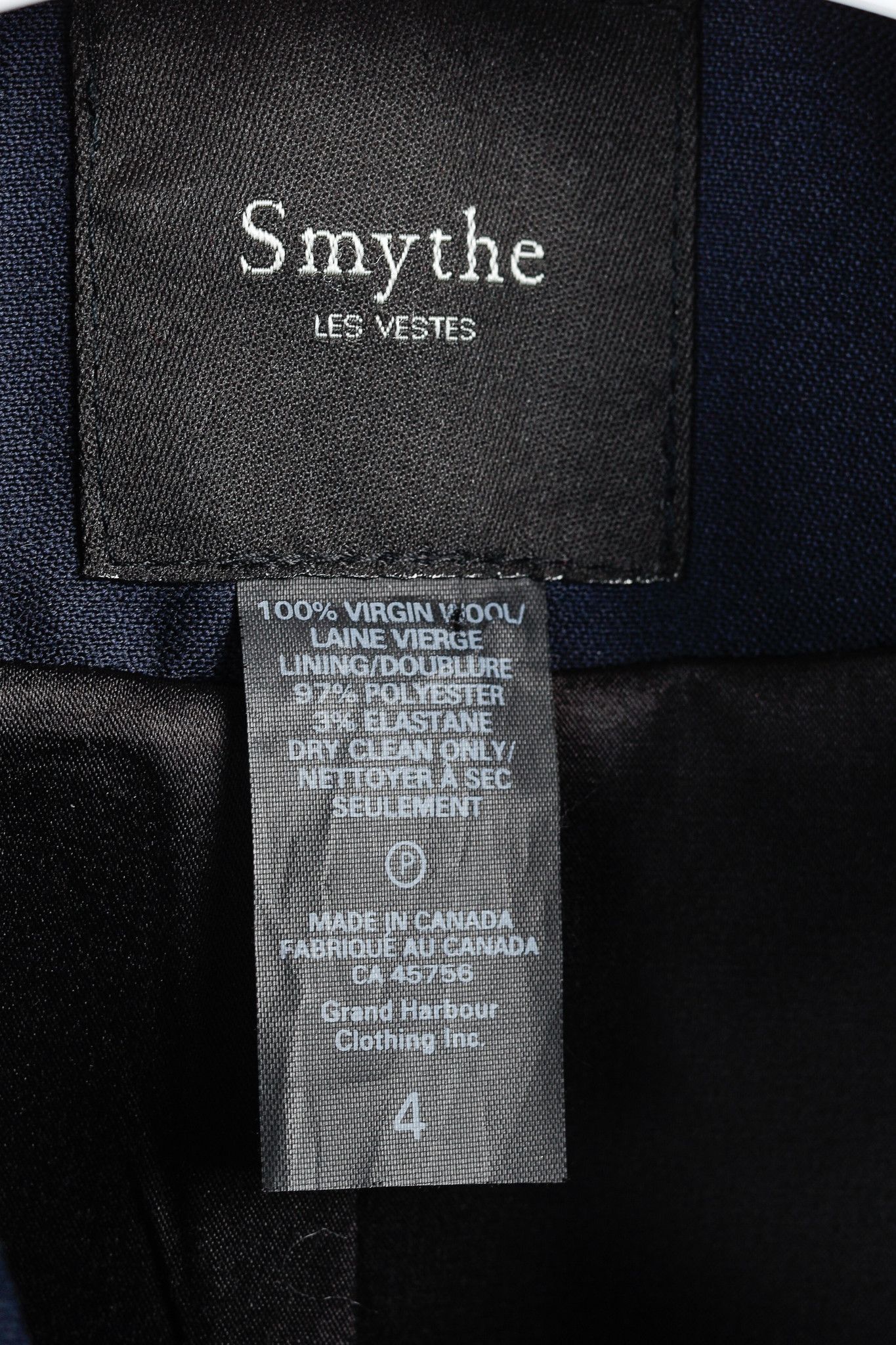SMYTHE Smythe Navy Wool One Button Burgundy Tux Stripe Blazer Size XS / US 0-2 / IT 36-38 - 4 Thumbnail