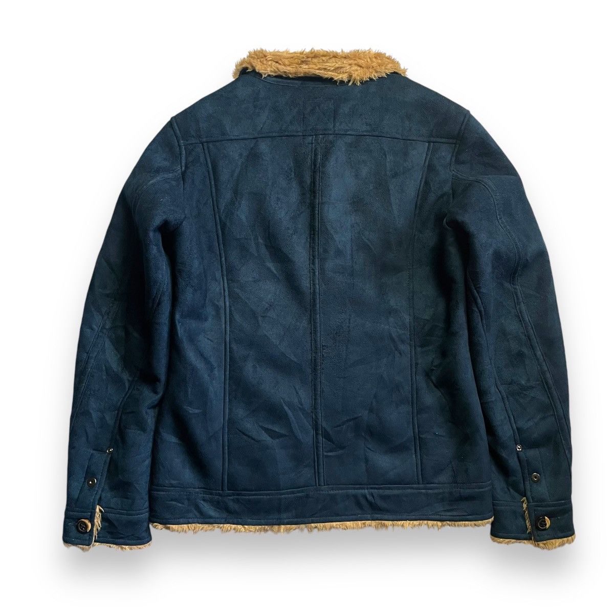If Six Was Nine × Le Grande Bleu (L.G.B.) × Nicole Club 🇯🇵 NICOLE CLUB FOR MEN SUEDE FAUX FUR BUTTON UP JACKET Size US M / EU 48-50 / 2 - 2 Thumbnail