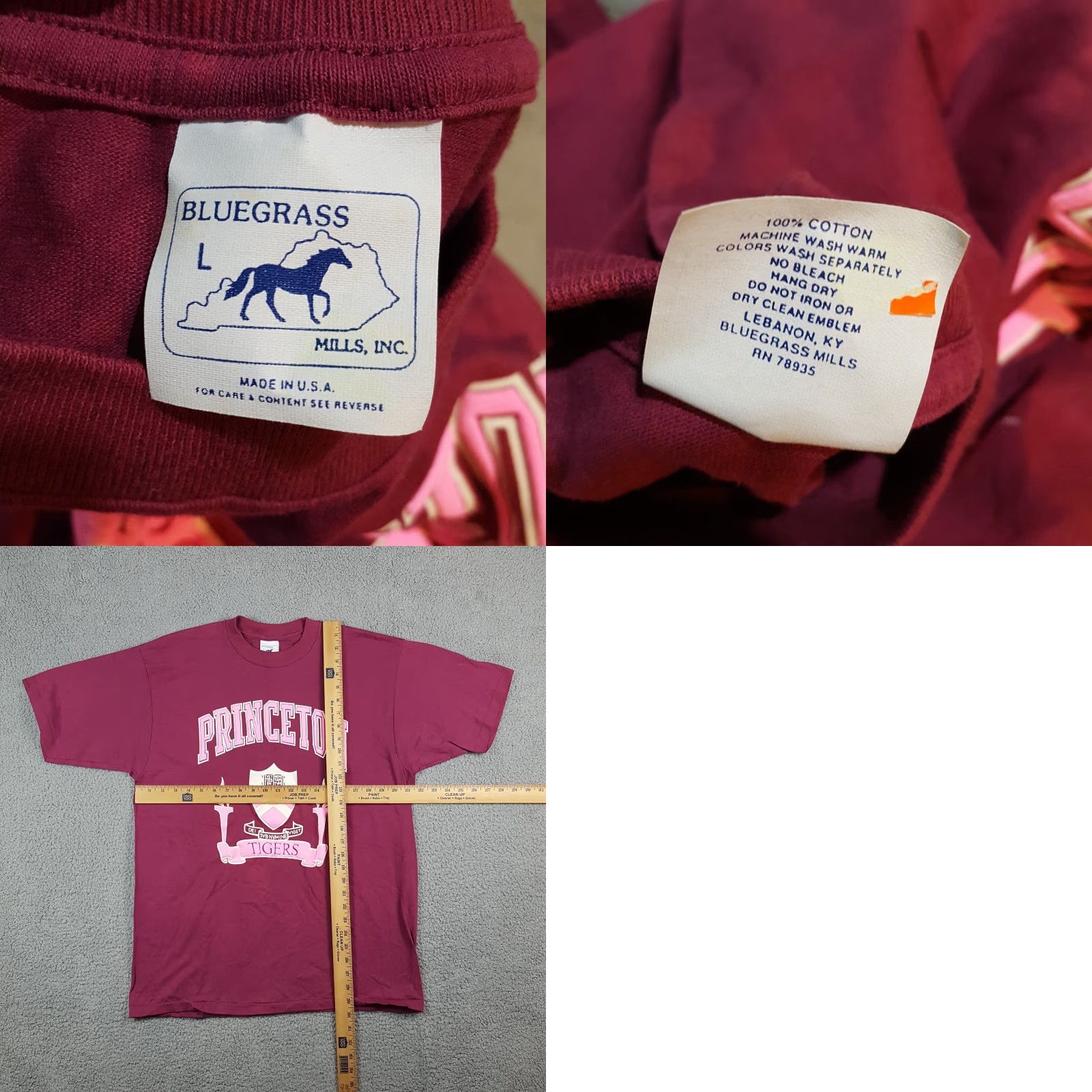Vintage VINTAGE Princeton Tigers Puff Print Shirt Mens Large Pink College Ivy League USA Made 90s 00s Preppy University T Shirt Size US L / EU 52-54 / 3 - 8 Thumbnail