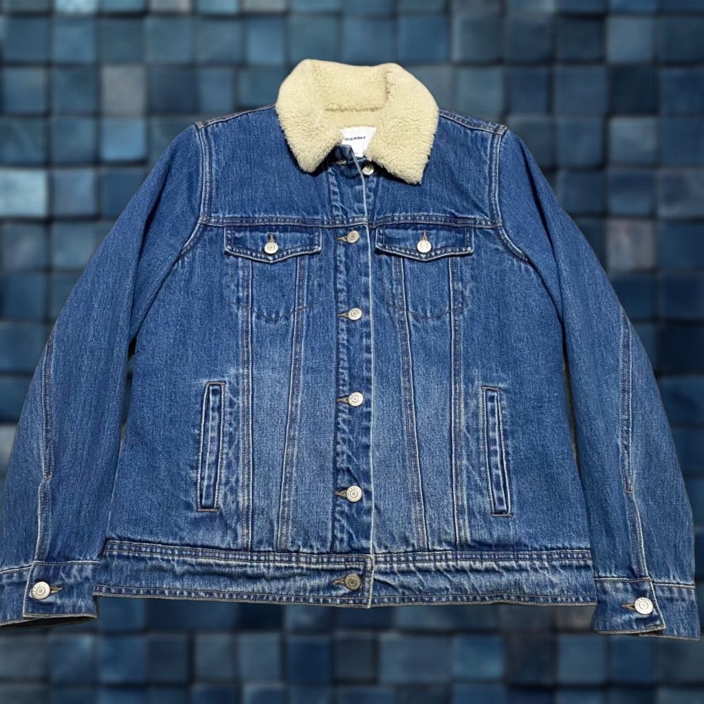 Old Navy Old Navy Womens Trucker Jacket Denim Blue Sherpa Lined Button Front 90s Jacket Womens Medium Blue 90s Vintage Core Denim Jacket Size M / US 6-8 / IT 42-44 - 1 Thumbnail