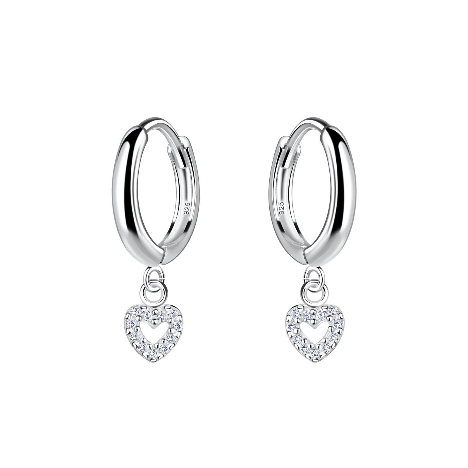& Other Stories Silver Heart Charm Huggie Earrings Size ONE SIZE - 1 Preview