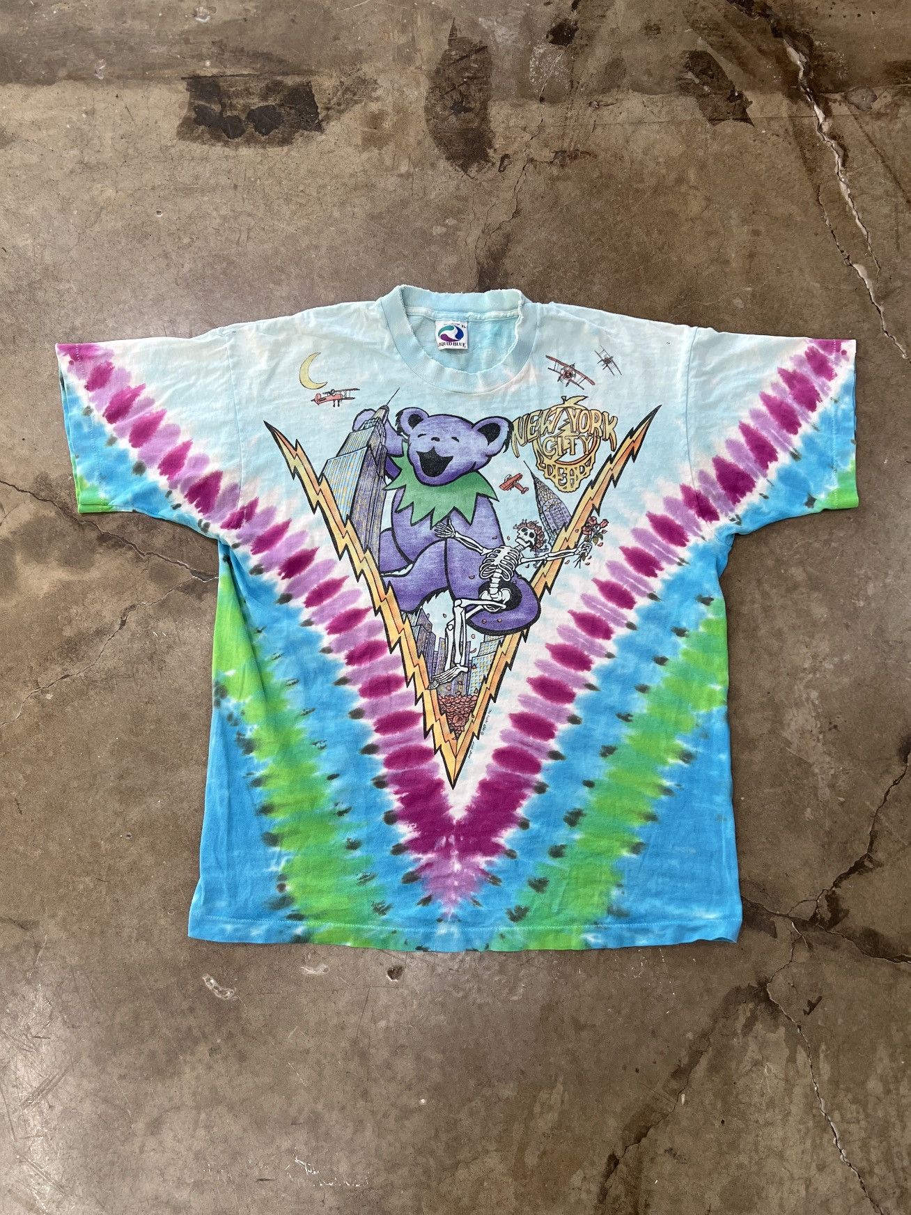 Band Tees × Liquid Blue × Vintage Vintage 90s Grateful Dead NewYork City Single Stitch Tee XL Size US XL / EU 56 / 4 - 2 Thumbnail