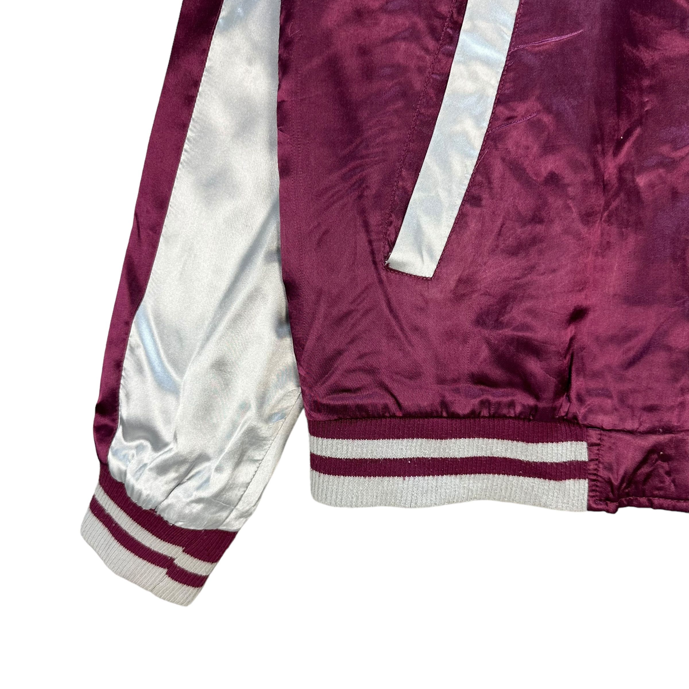 Japanese Brand CAMPANELLO Magenta Satin Sukajan Bomber Jacket #A39-0884 Size US L / EU 52-54 / 3 - 4 Thumbnail