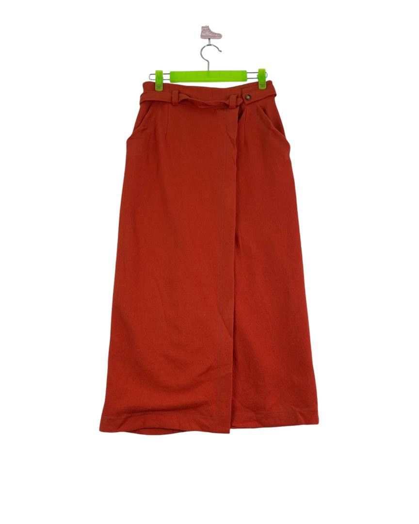 Lancel × Vintage Vtg 90s LANCEL retro wool midi skirt Size 26" / US 2 / IT 38 - 3 Thumbnail